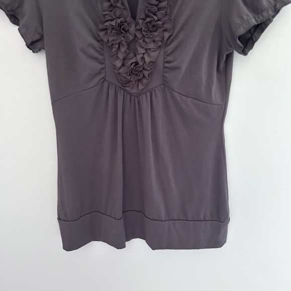 🌷 Y2K Vintage Ruffled Babydoll Top Purple Gray Size Medium - Picture 8 of 12